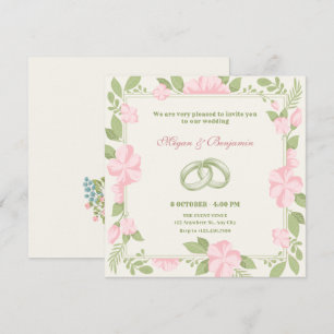 Blumenzunge Rosa grüne Pastellfarbe Einladung