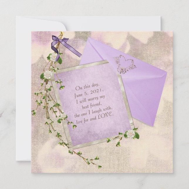 Blumenzweig auf Hochzeitskunde Einladung (Vorderseite)