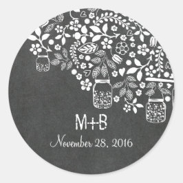 Blumenzweige und Maurerkirschen Runder Aufkleber