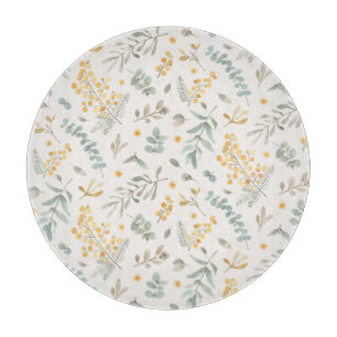 Blumenzweigeukalyptus des handgemalten Aquarells Schneidebrett