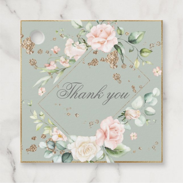 Blumenzwiebelblütenhochzeit Geschenkanhänger (Vorderseite)