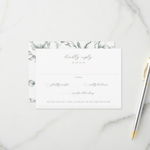 Blumenzwiebelhochzeit von Sage Green Garden RSVP Karte