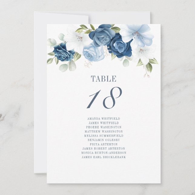 Blumenzwiebelkarte Tischnummer 18 (Vorderseite)