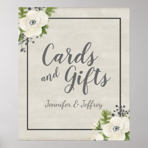 Blumenzwiebelkarte und Geschenkzeichen Poster