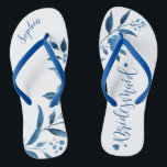 Blumenzwiebeln Flip Flops<br><div class="desc">Niedlich blaue Blumenzwiebelflecken für Brautmannschaften,  tolle personalisierte Brautparty Geschenke.</div>