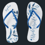 Blumenzwiebeln Flip Flops<br><div class="desc">Niedlich blaue Blumenzwiebelflecken für Brautmannschaften, tolle personalisierte Brautparty Geschenke.</div>