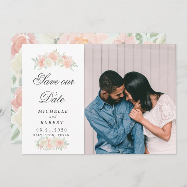 Blumenzwiebeln-Foto Save the Date Einladung (Vorne/Hinten)