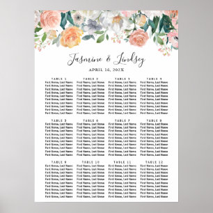 Blumenzwiebeln-Hochzeitstabelle für Blütenzwiebeln Poster