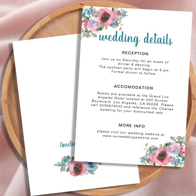 Blumenzwiebeln in Blau und Rosa Begleitkarte (Von Creator hochgeladen)