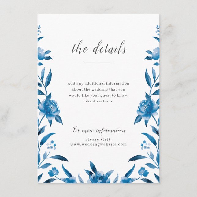 Blumenzwiebeln in Blau und Weiß Begleitkarte (Vorderseite)