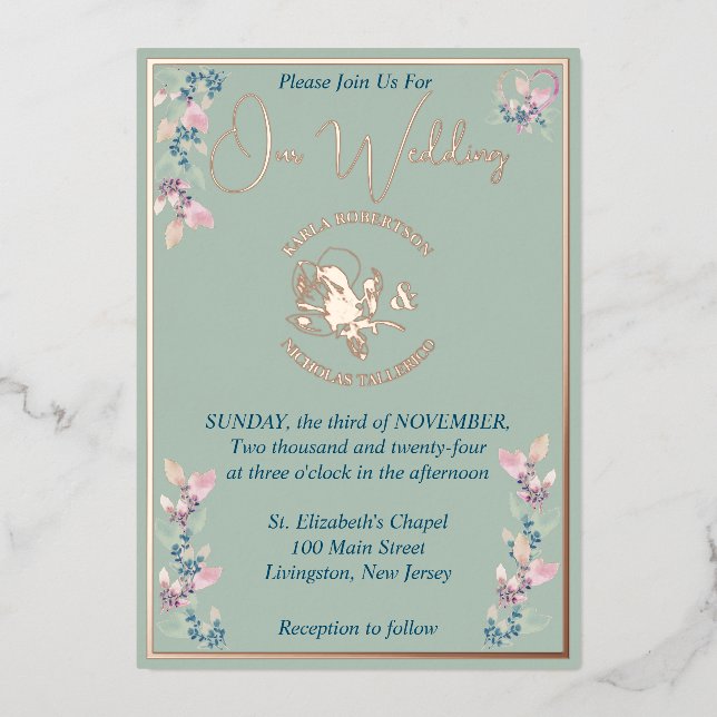 Blumenzwiebeln in Rosa Folieneinladung (Vorderseite)