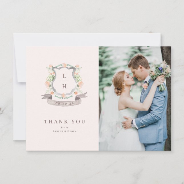 Blumenzwiebeln mit Wappen Dankeskarte (Vorderseite)