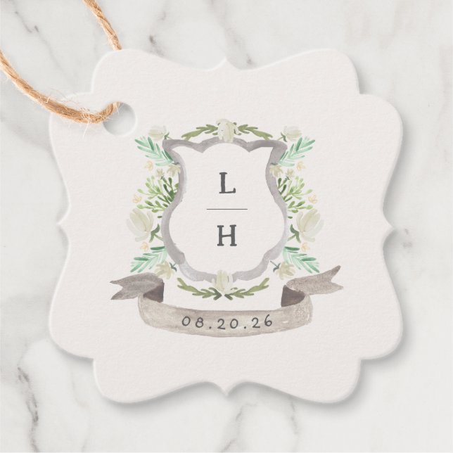 Blumenzwiebeln mit Wappen Geschenkanhänger (Vorderseite)