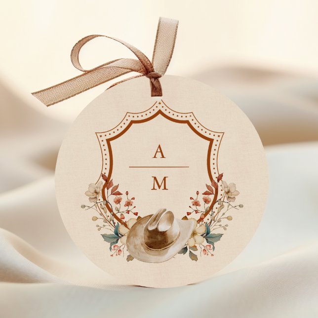 Blumenzwiebeln mit Wappen Monogram Runder Aufkleber (Von Creator hochgeladen)