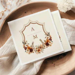 Blumenzwiebeln mit Wappen Monogram Serviette