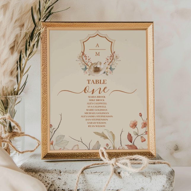 Blumenzwiebeln mit Wappen Monogram Tischnummer (Von Creator hochgeladen)