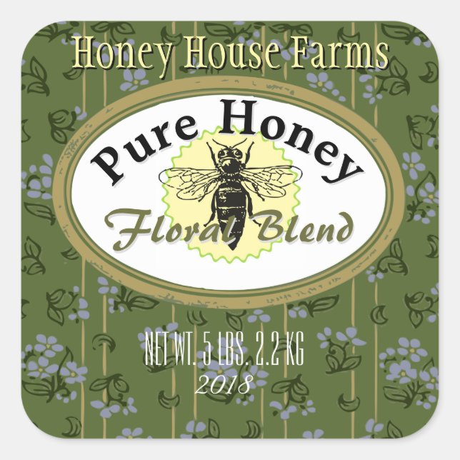 Blumenzwiebeln Pinstreifen und Blume nach Maß Quadratischer Aufkleber (Vorderseite)