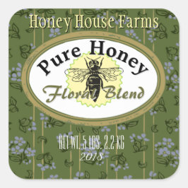 Blumenzwiebeln Pinstreifen und Blume nach Maß Quadratischer Aufkleber