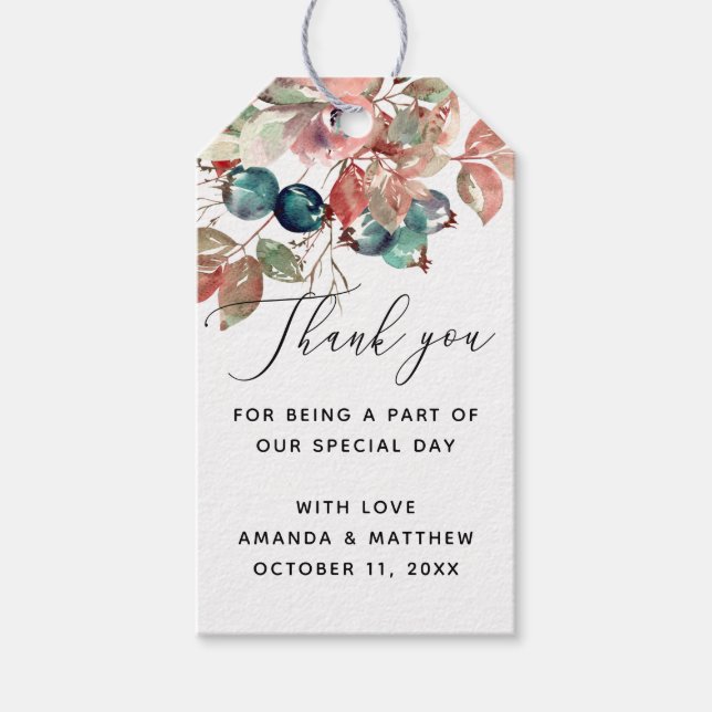 Blumenzwiebelwald Vielen Dank Geschenkanhänger (Vorderseite)