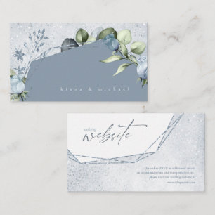 Blumenzwiebelwebsite Glitzern Hochzeiten Dusty Blu Begleitkarte