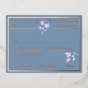 Blumig Elegant Weiße Hochzeit RSVP Rosen Gold Folie Einladungspostkarte