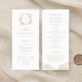 Blumig Elegantes Gold Hortensien Hochzeitsprogramm Programm