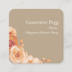 Blumig Minimalistisch Vintage Florist Quadratische Visitenkarte