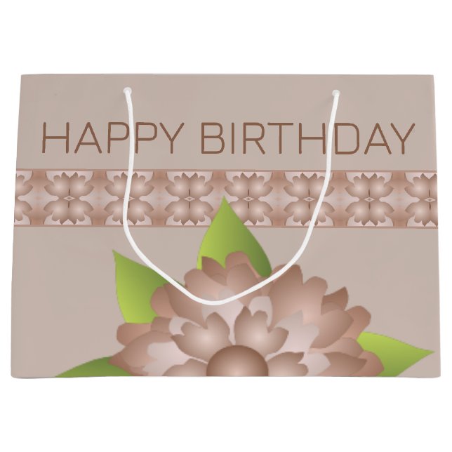 blumig und Gemustert Große Geschenktüte (Vorderseite)