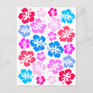 Blumig und pink postkarte