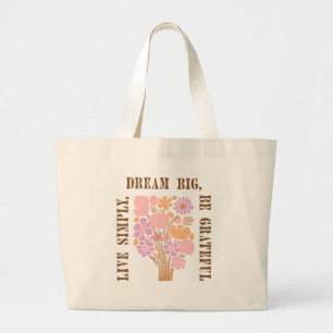 Blumige ästhetische motivierende Geschenktasche Jumbo Stoffbeutel