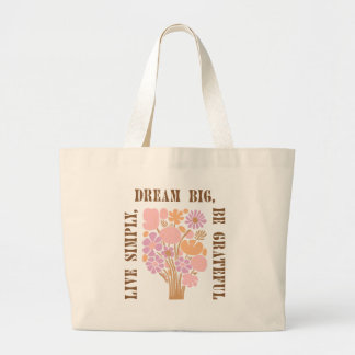 Blumige ästhetische motivierende Geschenktasche Jumbo Stoffbeutel