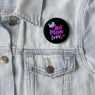 Blumige Beste Mama überhaupt Button