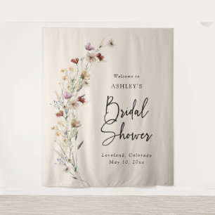 Blumige Boho-Brautparty Wandteppich