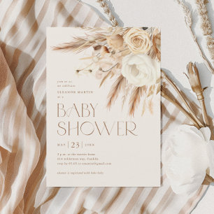 Blumige Boho geschlechtsneutrale Babyparty Einladung