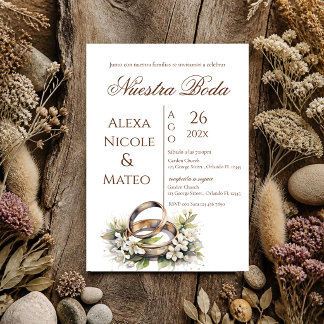 Blumige Boho-Hochzeitseinladung Invitación Einladung