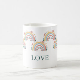 Blumige Boho-Regenbogen-Klassische Kaffeetasse