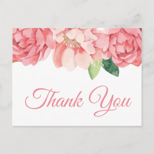 Blumige Dankeschön-Pfingstrosenblumen Pfingstrosen Postkarte