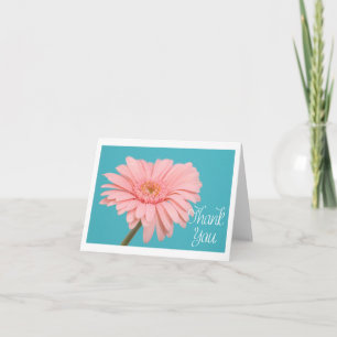 Blumige Dankeschön-Rosa Gerbera-Margerite Blau Dankeskarte
