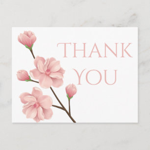 Blumige Dankeschön Rosa Kirschblüten-Blumenparty Postkarte