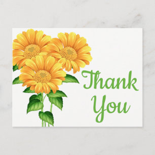 Blumige Dankeschön Sonnenblumen Hochzeit Brautpart Postkarte