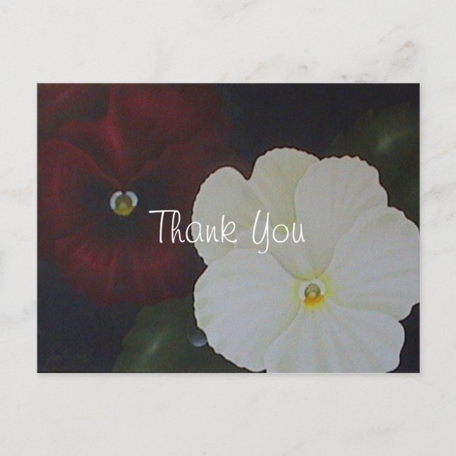 Blumige Danksagung Postkarte (Vorderseite)