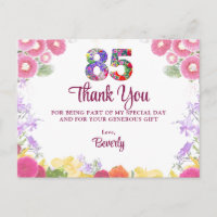 Blumige Danksagung zum 85. Geburtstag Elegante Bl