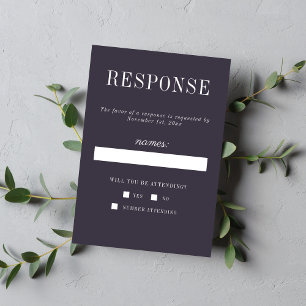 Blumige Einfachheit 2 Blackberry Minimalistische H RSVP Karte