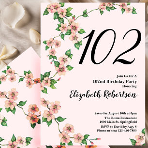 Blumige Einladung zum 102. Geburtstag in Rosérosa