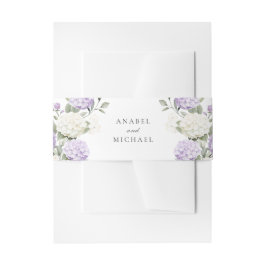 Blumige elegante lila Hortensien-Grün-Hochzeit Einladungsbanderole