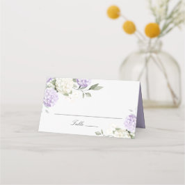 Blumige elegante lila Hortensien-Platzkarte Platzkarte