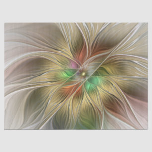 Blumige Fantasie mit modernem abstraktem Gold-Frak Seidenpapier