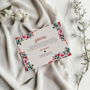 Blumige farbenfrohe botanische Blumen spanische Ho Dankeskarte