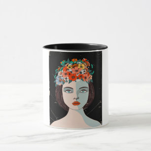 Blumige Frau Tasse