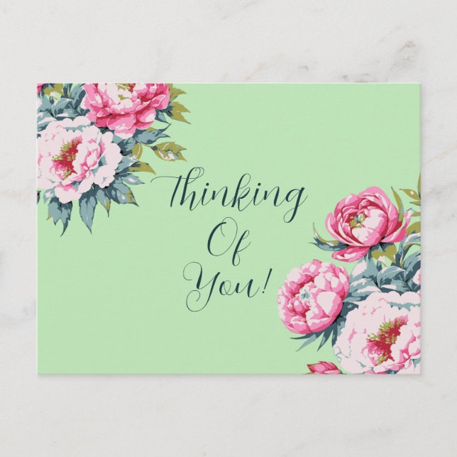 Blumige Gedanken an Dich Postkarte (Vorderseite)